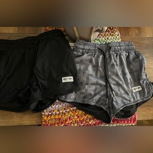 Black and Gray Mesh Shorts
